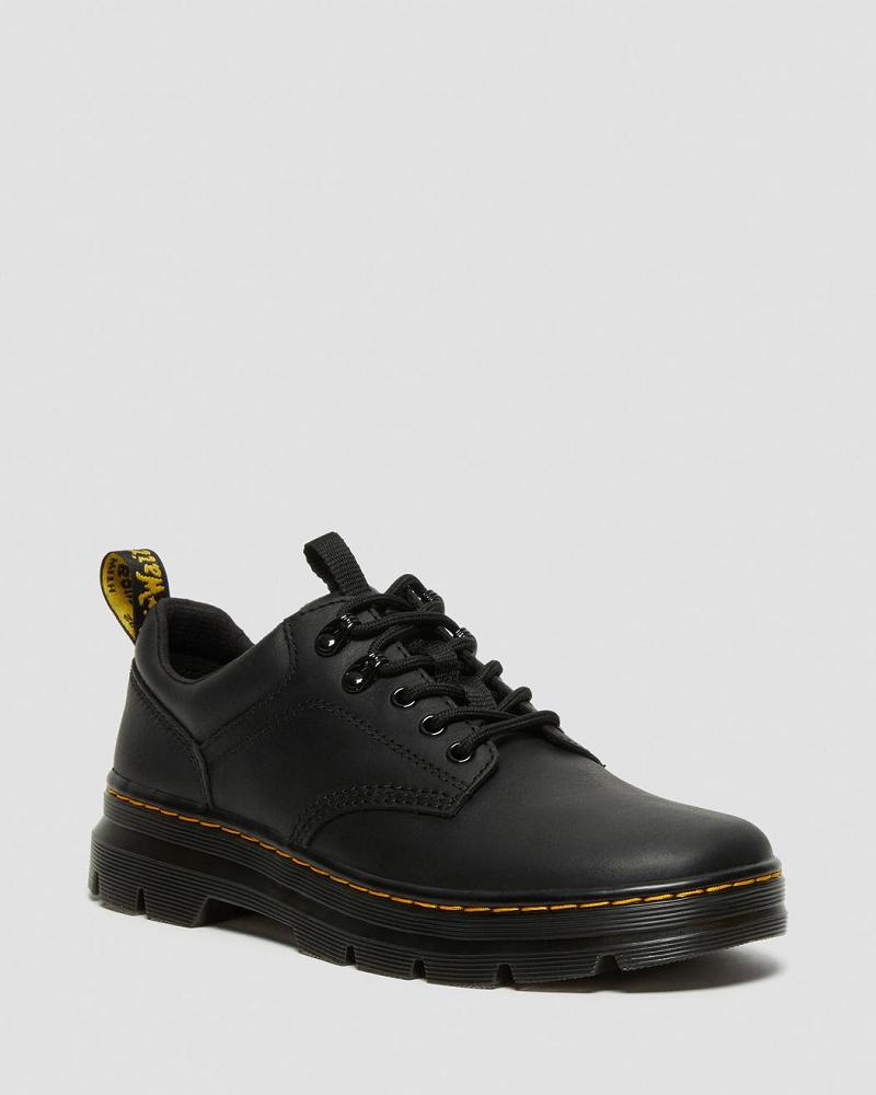 Black Men\'s Dr Martens Reeder Wyoming Leather Casual Shoes | CA 478EBC